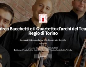 Il 3 ottobre Andrea Bacchetti e il Quartetto del Regio di Torino a Rivalta Scrivia