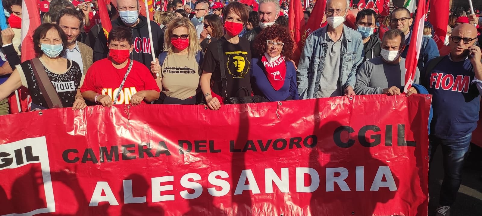 Anche una nutrita delegazione di Alessandria alla manifestazione dei sindacati a Roma