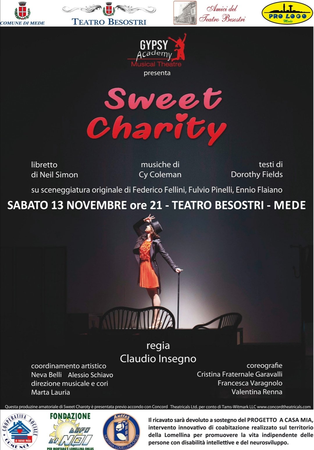 Il 13 novembre “Sweet charity” in scena al Teatro Besostri di Mede