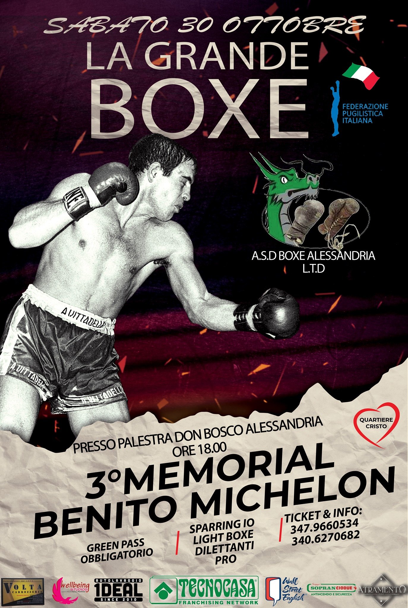 La grande boxe torna al Quartiere Cristo di Alessandria: il 30 ottobre il Memorial Benito Michelon