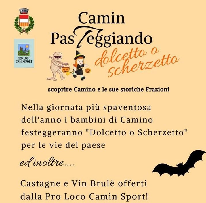 Il 31 ottobre “dolcetto o scherzetto”, castagne e vin brulè a Camino