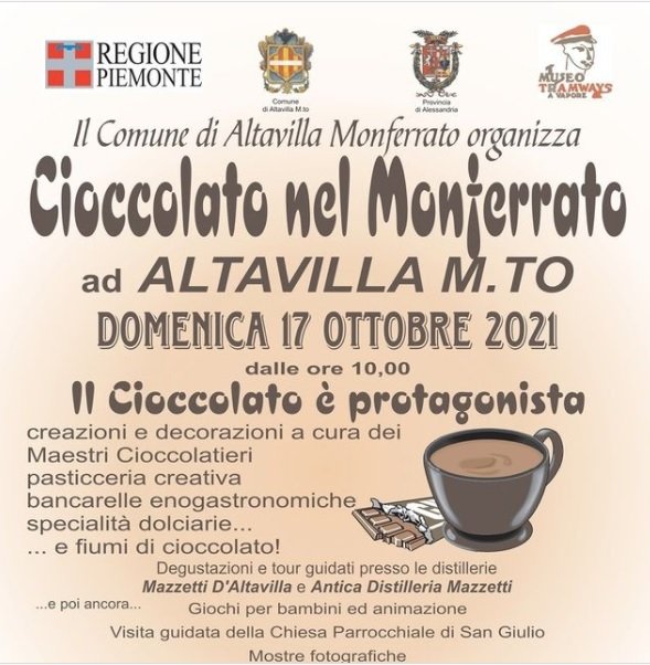 Domenica 17 ottobre il cioccolato è protagonista ad Altavilla Monferrato