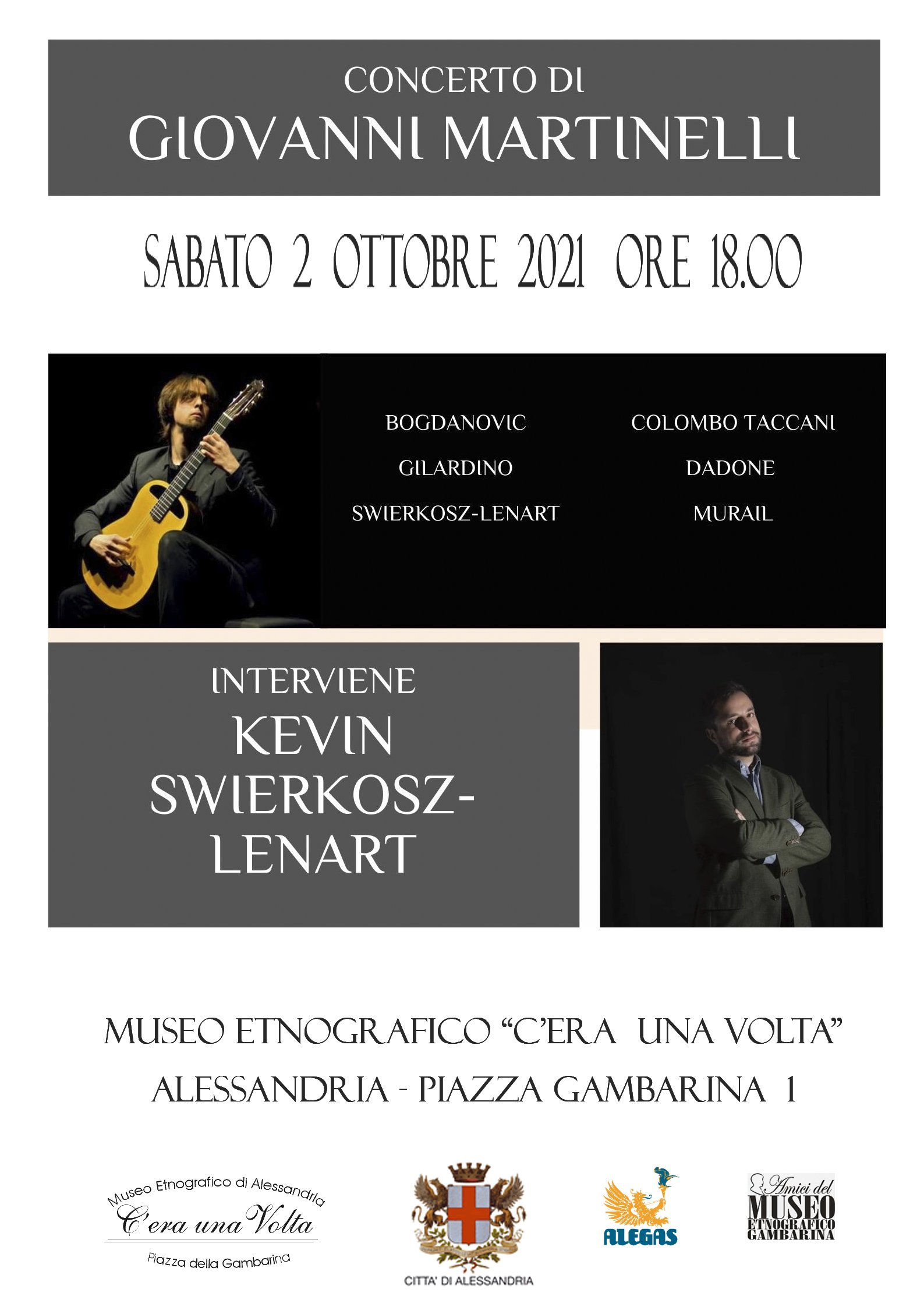 Il 2 ottobre concerto di Giovanni Martinelli al Museo della Gambarina