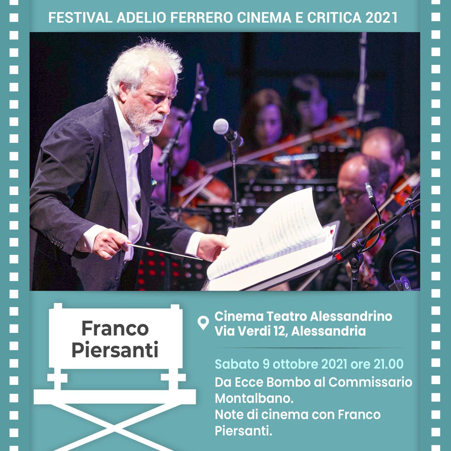 Sabato 9 ottobre al Teatro Alessandrino “Note di cinema” con Franco Piersanti
