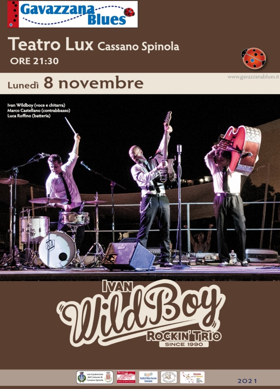 Ivan Wildboy Trio al Teatro Lux  di Cassano Spinola per Gavazzana Blues
