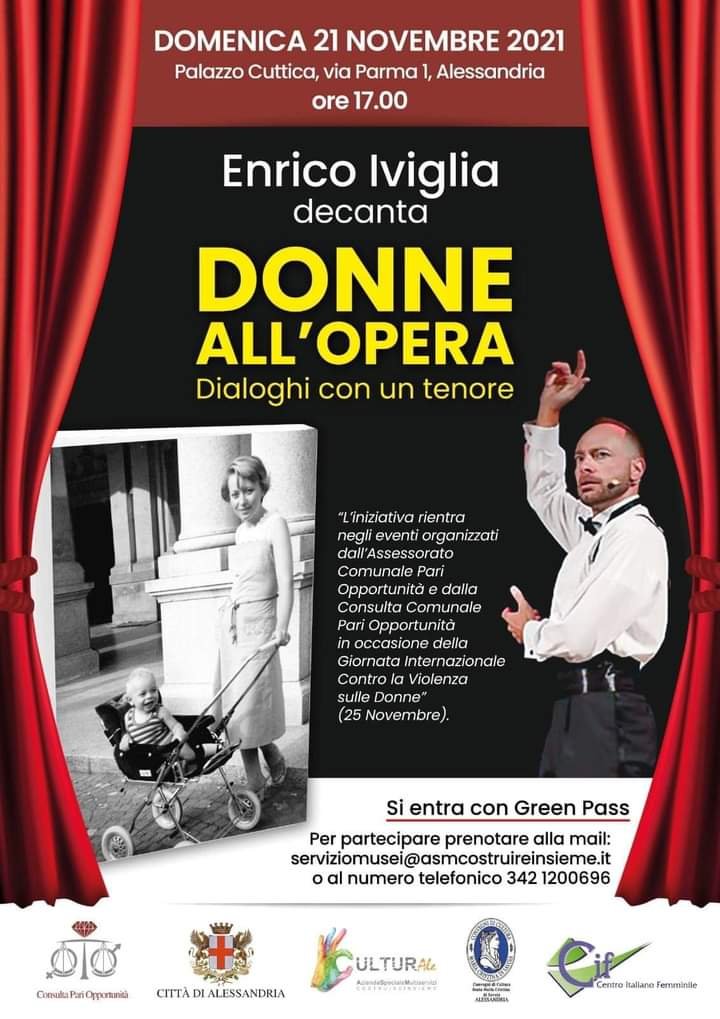 Il 21 novembre Enrico Iviglia decanta “Donne all’opera” a Palazzo Cuttica