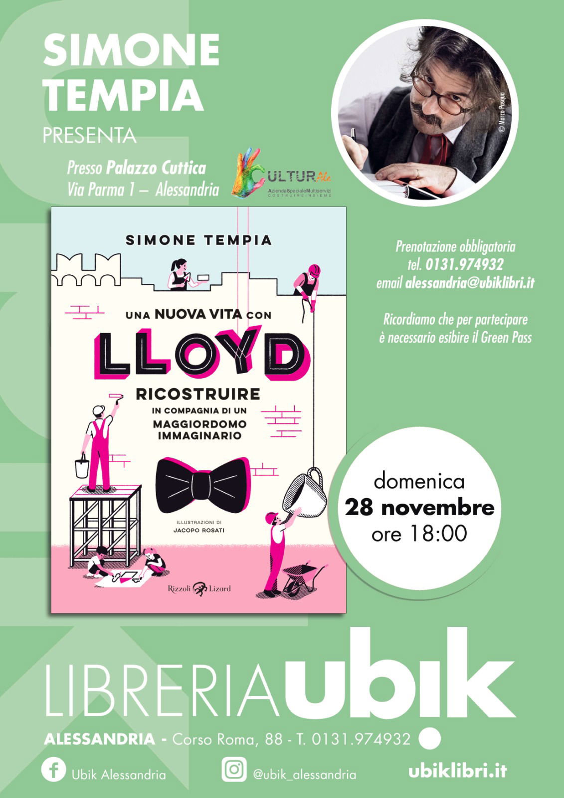 “Una nuova vita con Lloyd. Il 28 novembre Simone Tempia a Palazzo Cuttica