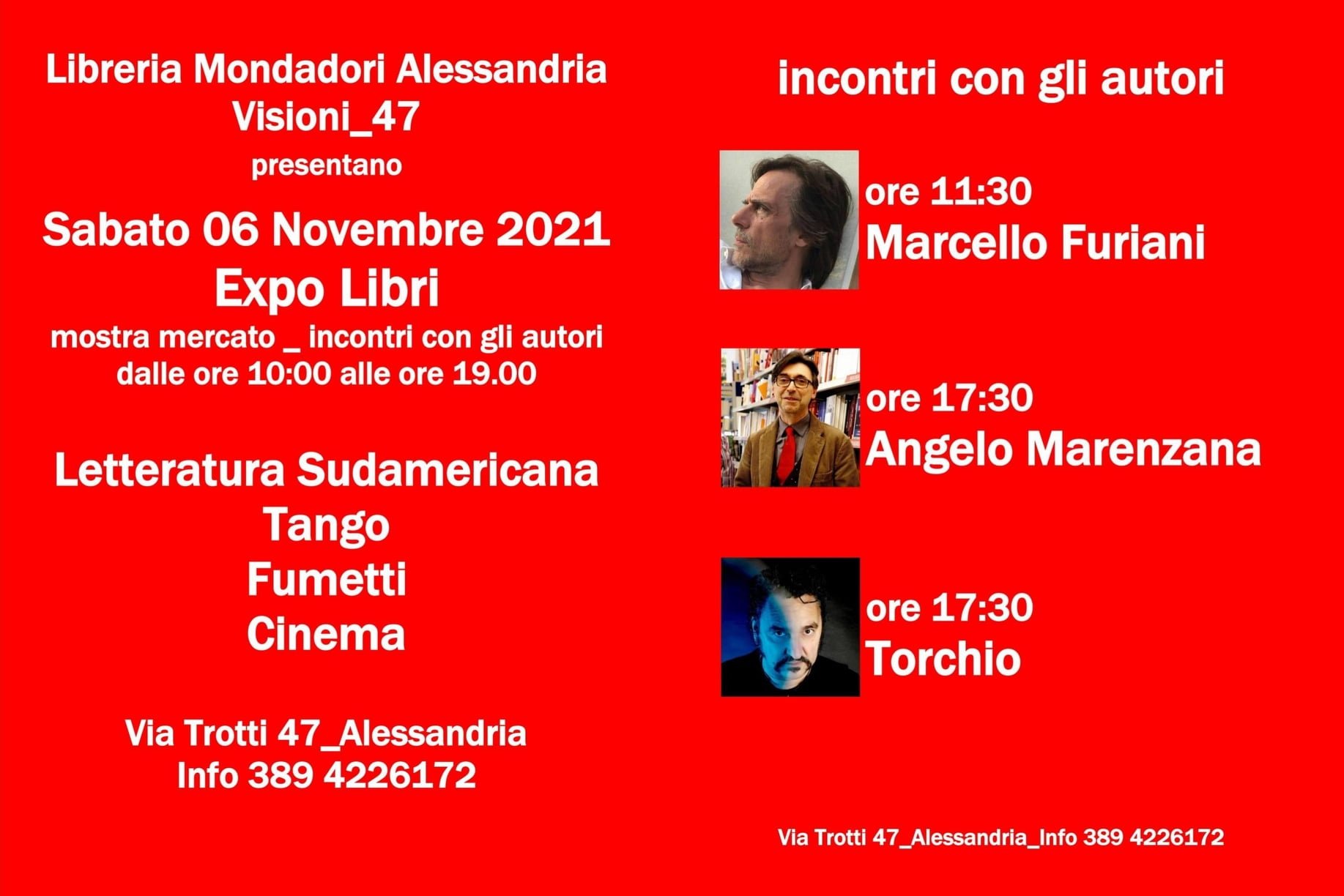Il 6 novembre Expo Libri e incontri con gli autori da Visioni_47