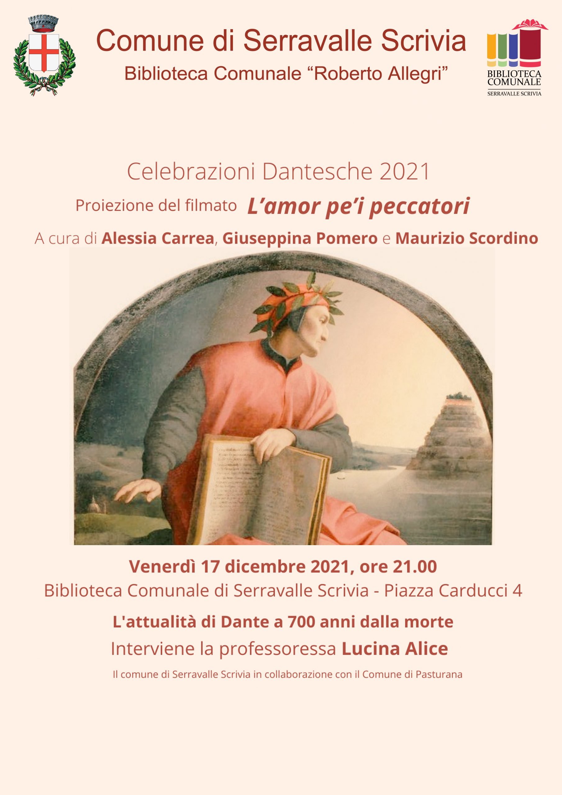 “L’amor pe’ i peccatori”: il 17 dicembre a Serravalle ultimo incontro dedicato a Dante