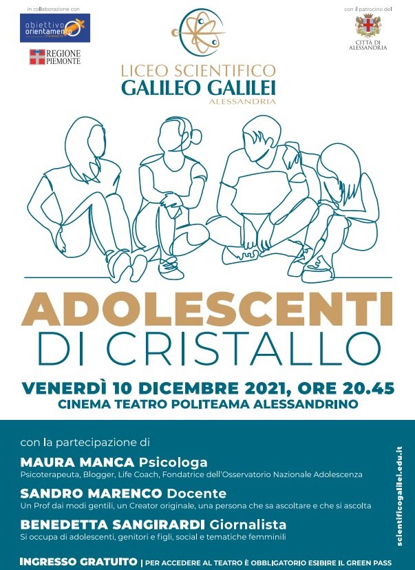 Adolescenti di cristallo: venerdì serata al Teatro Alessandrino promossa dal Liceo Scientifico Galilei