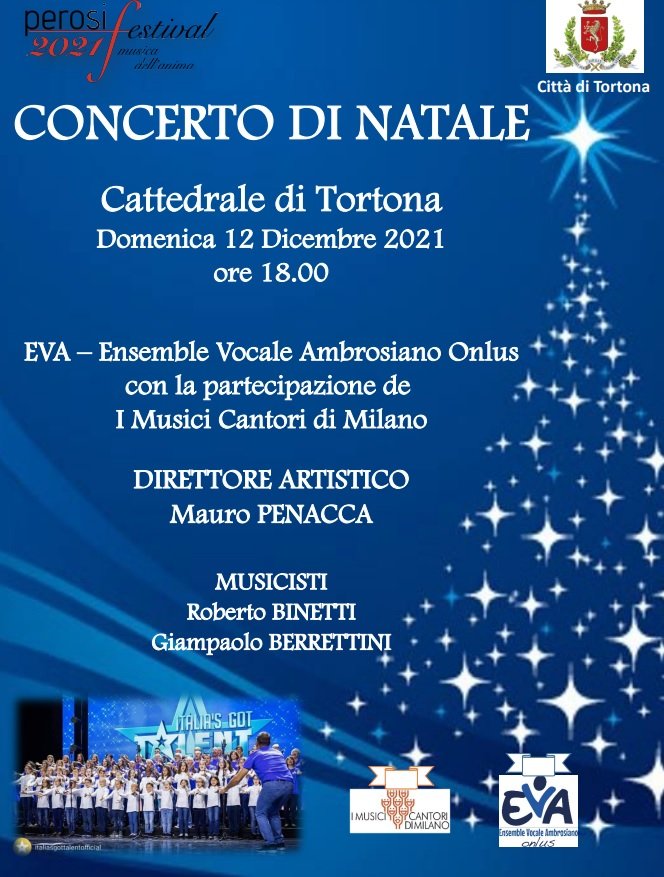 Il 12 dicembre concerto di Natale con l’Ensemble Vocale Ambrosiano a Tortona