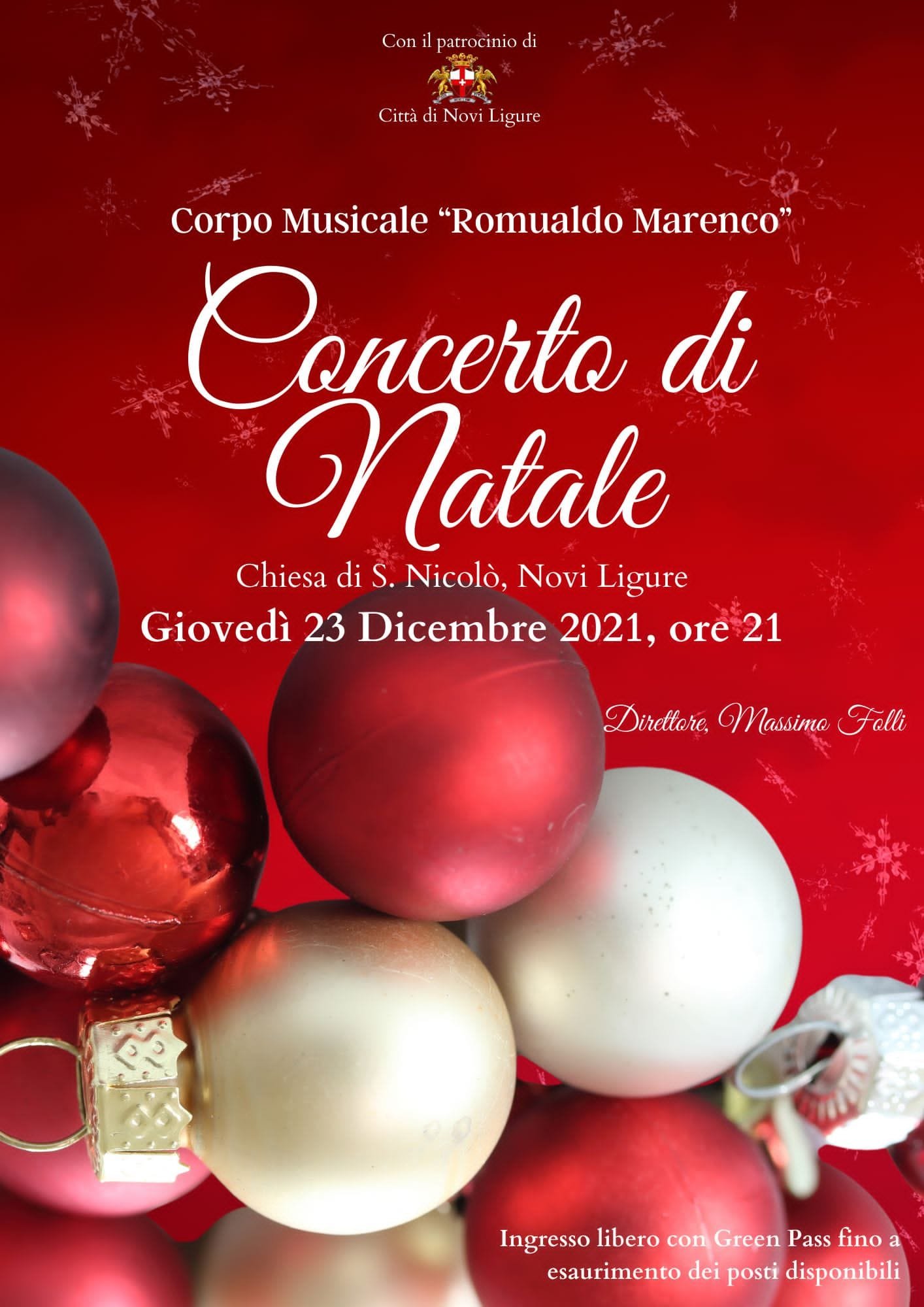 Il 23 dicembre concerto di Natale della Banda Marenco di Novi