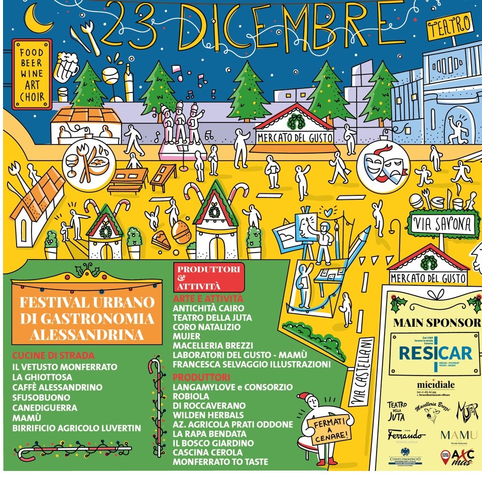 Il 23 dicembre ad Alessandria il Festival Urbano di Gastronomia Alessandrina