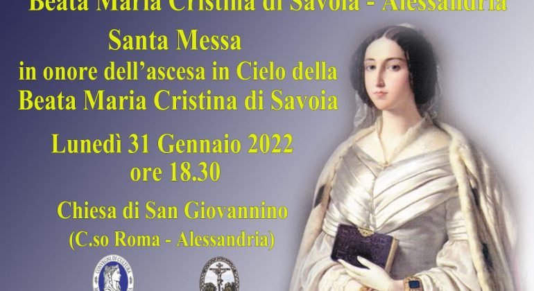 Il 31 gennaio messa per la Beata Maria Cristina di Savoia