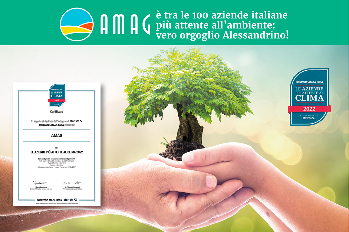Amag è tra le 100 aziende italiane più attente all’ambiente, Arrobbio: “Fiore all’occhiello del territorio”