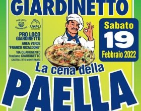 Il 19 febbraio “La cena della Paella” della Pro Loco di Giardinetto