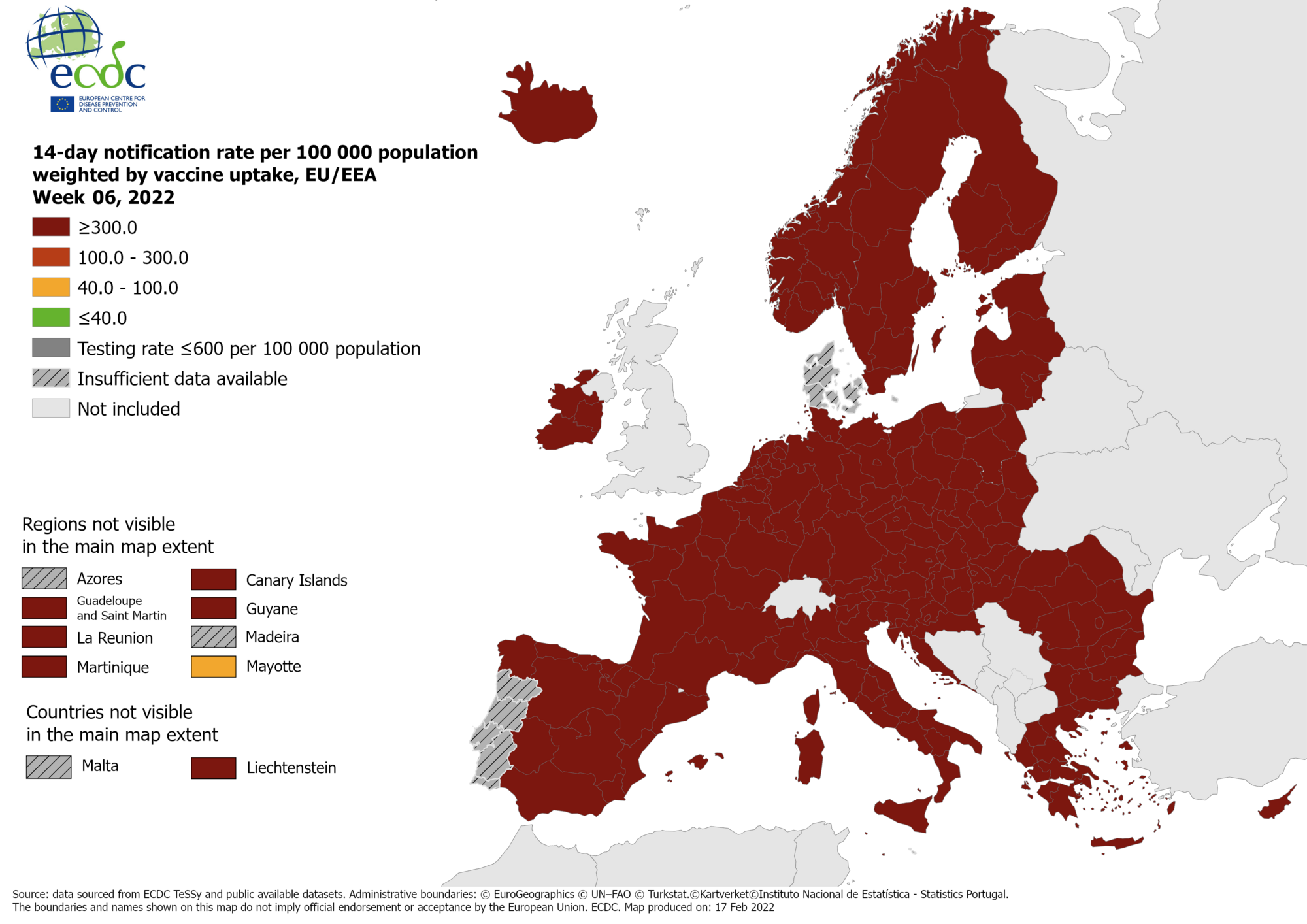 Mappa covid Ecdc: situazione immutata, Italia ed Europa in rosso scuro