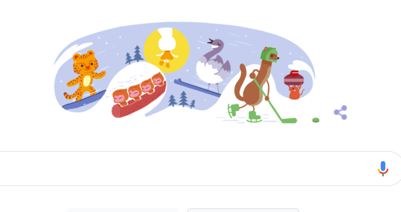 Il doodle di Google del 4 febbraio è dedicato ai Giochi Olimpici invernali
