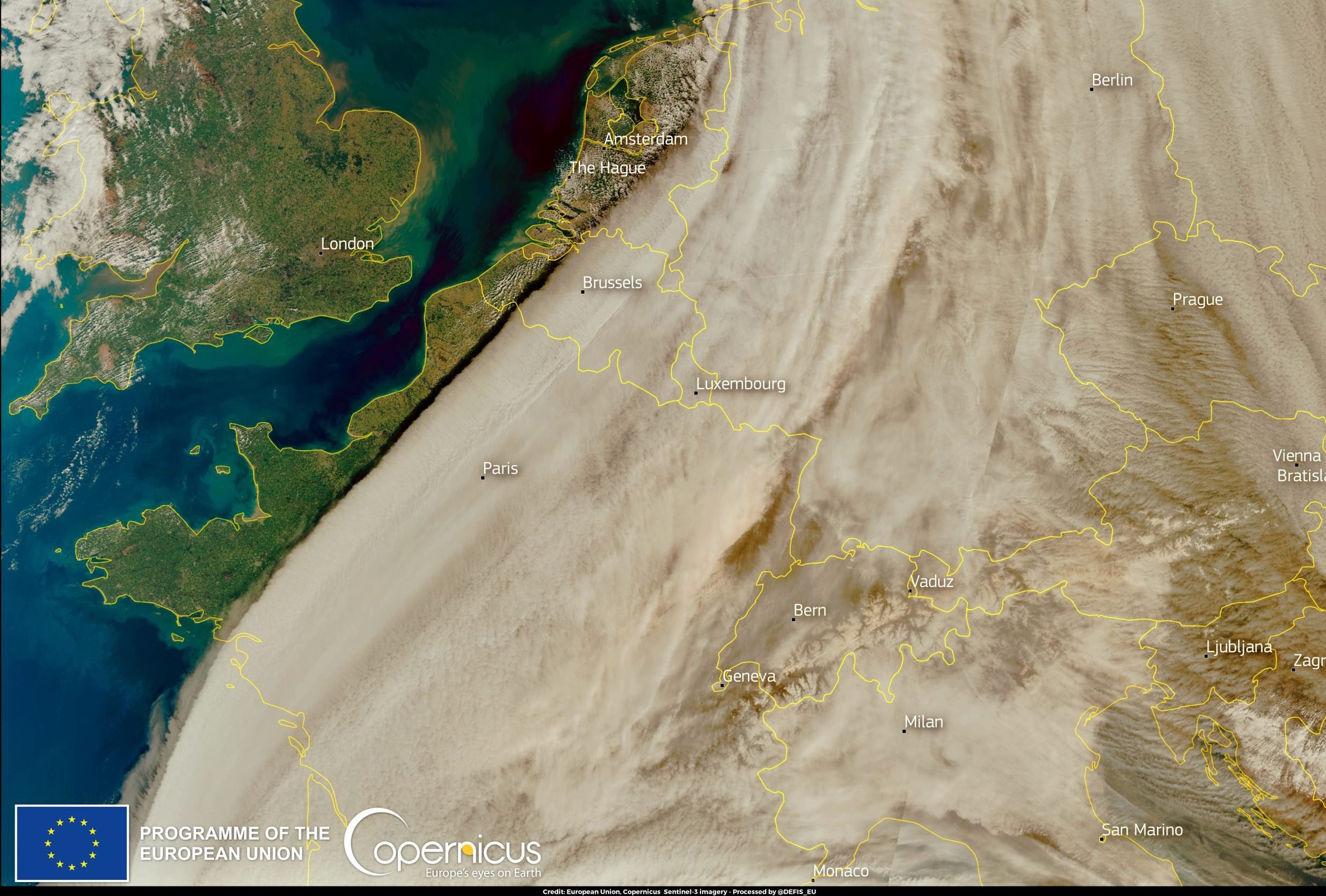 La sabbia del Sahara anche in Italia: l’immagine della tempesta arrivata in Europa