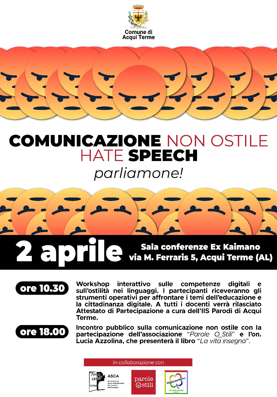 Il 2 aprile ad Acqui una giornata sulla sensibilizzazione contro l’odio in rete: ospite Lucia Azzolina
