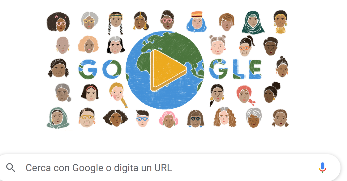 Il doodle di Google per la festa delle donne dell’8 marzo 2022