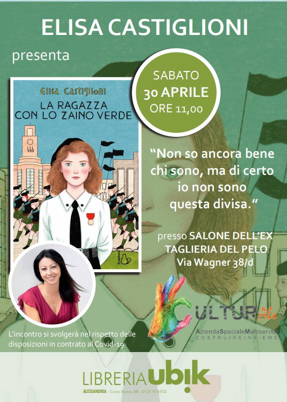 Il 30 aprile, all’ex taglieria del Pelo, Elisa Castiglioni presenta “La ragazza con lo zaino verde”