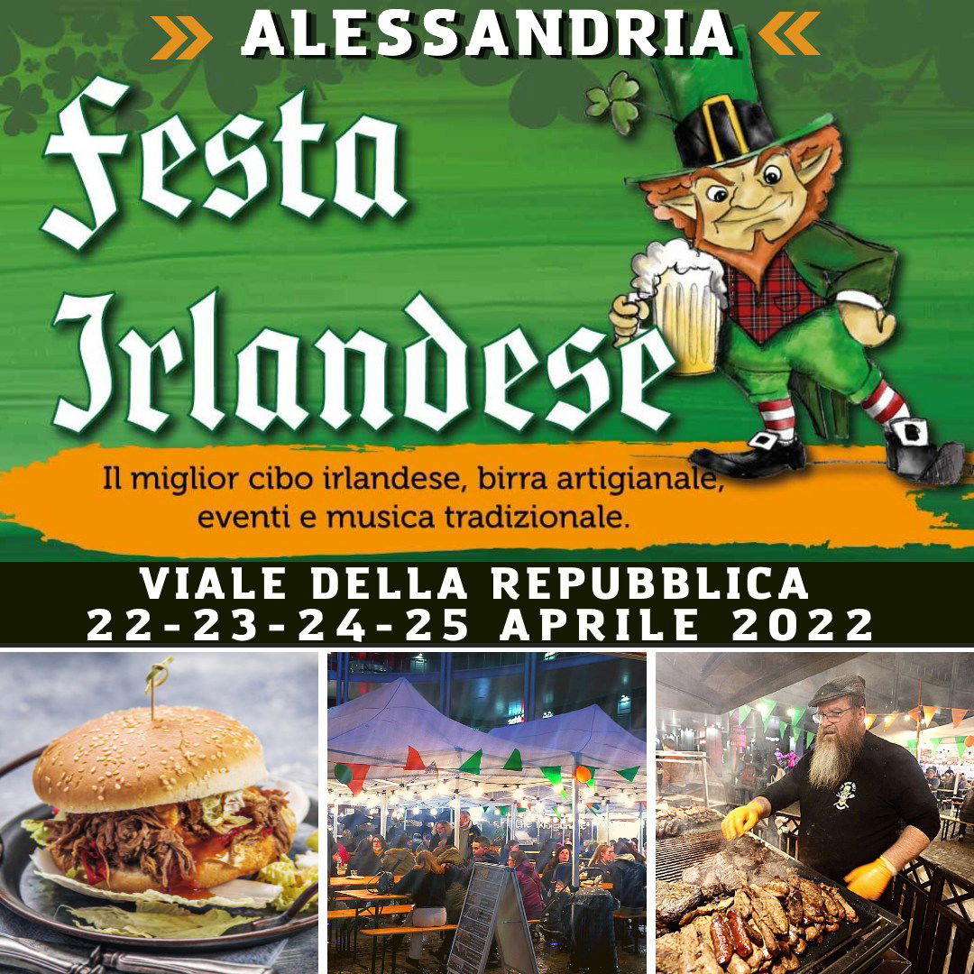 Dal 22 al 25 aprile “Irish Taste” in viale della Repubblica ad Alessandria