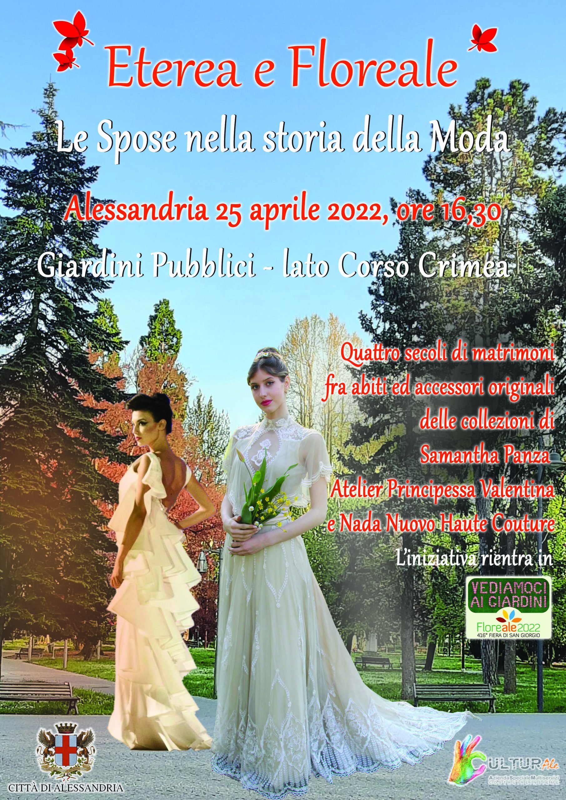 Il 25 aprile ai giardini pubblici di Alessandria “Le Spose nella storia della Moda”