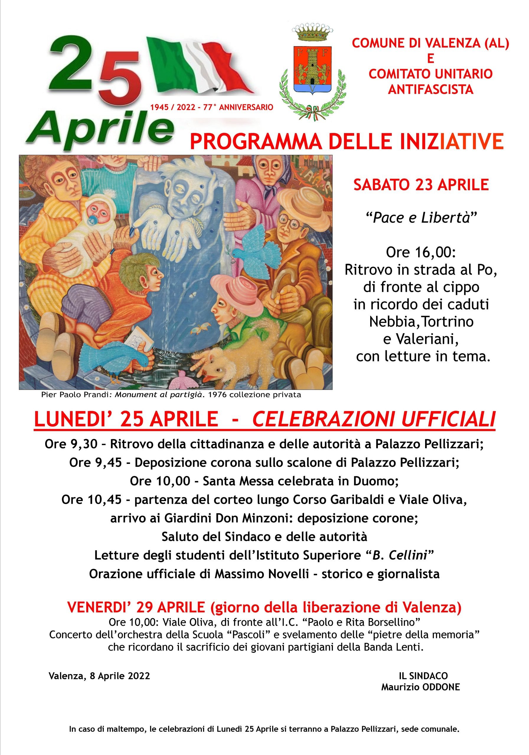 25 Aprile: il programma delle iniziative a Valenza