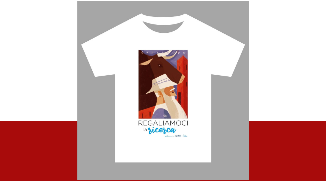 La maglietta di Guasco a sostegno di Solidal: “Regaliamoci la ricerca per il compleanno di Alessandria”