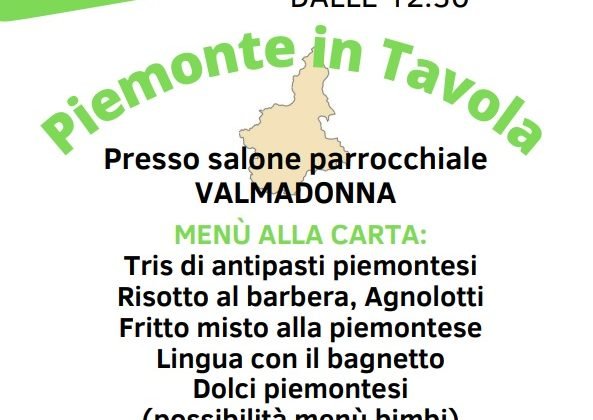 Il 28 e il 29 maggio il “Piemonte in tavola” a Valmadonna