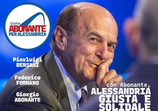 Elezioni Alessandria: il 28 maggio incontro con Pierluigi Bersani a sostegno di Abonante