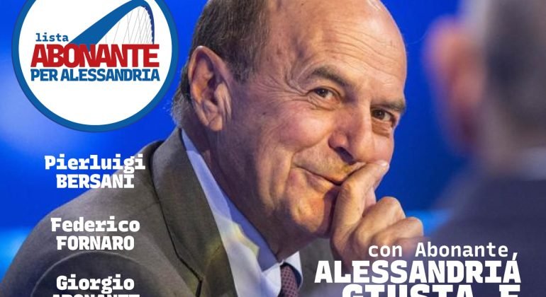 Elezioni: il 28 maggio Pierluigi Bersani ad Alessandria a sostegno di Giorgio Abonante