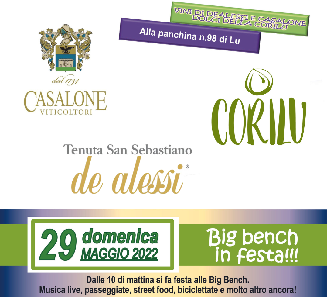 Domenica 29 maggio a Lu e Cuccaro “Big Bench in festa”