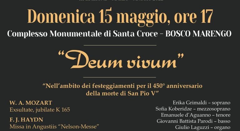 Il 15 maggio a Bosco Marengo ultimo concerto del Festival di musica sacra Conflixere Mirando”