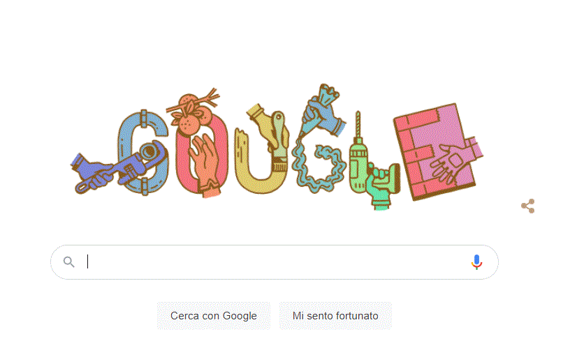 Il doodle di Google che celebra la Festa del Lavoro del primo maggio