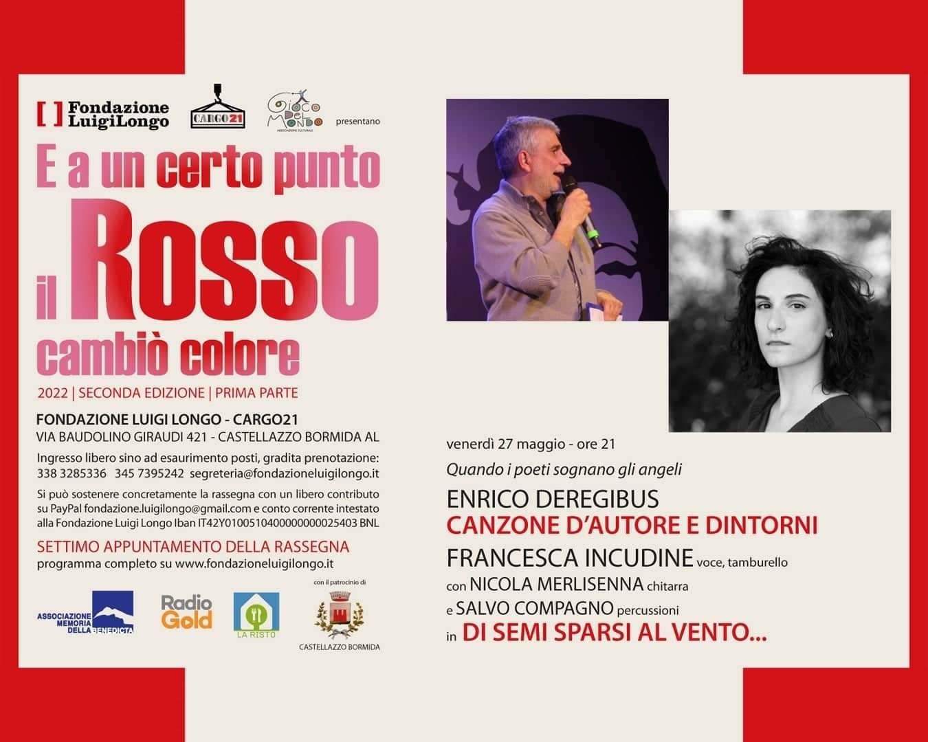Il 27 maggio Enrico Deregibus e la cantautrice Francesca Incudine alla Fondazione Longo