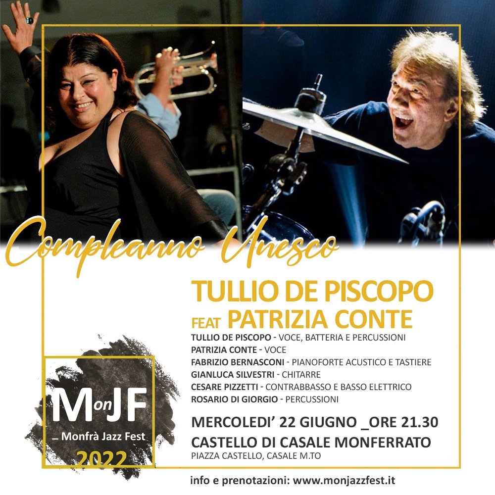 Monfrà Jazz Fest: il 22 giugno Tullio de Piscopo al Castello di Casale Monferrato