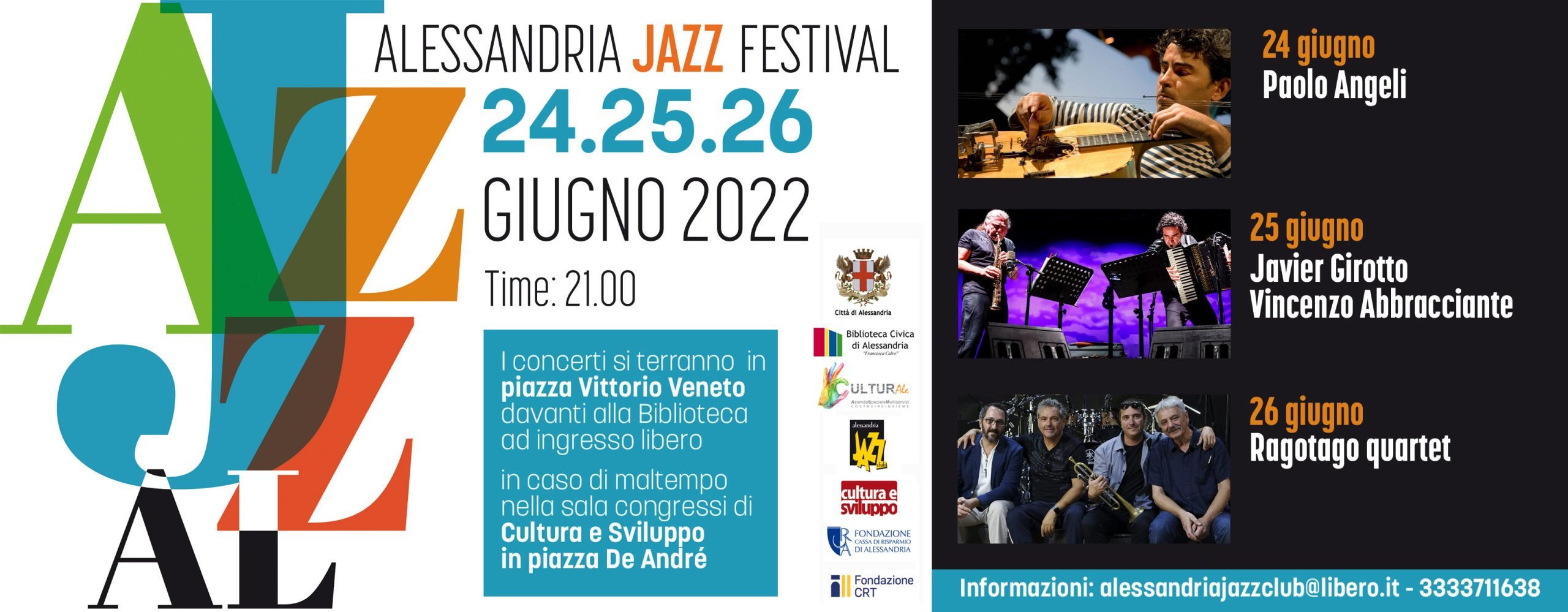 Dal 24 al 26 giugno Alessandria suona a ritmo jazz con JazzAl2022