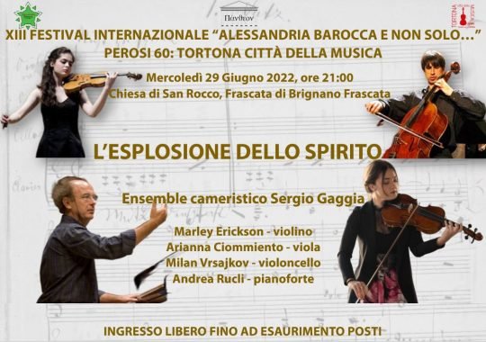 Il 29 giugno a Brignano Frascata il concerto “L’esplosione dello spirito”