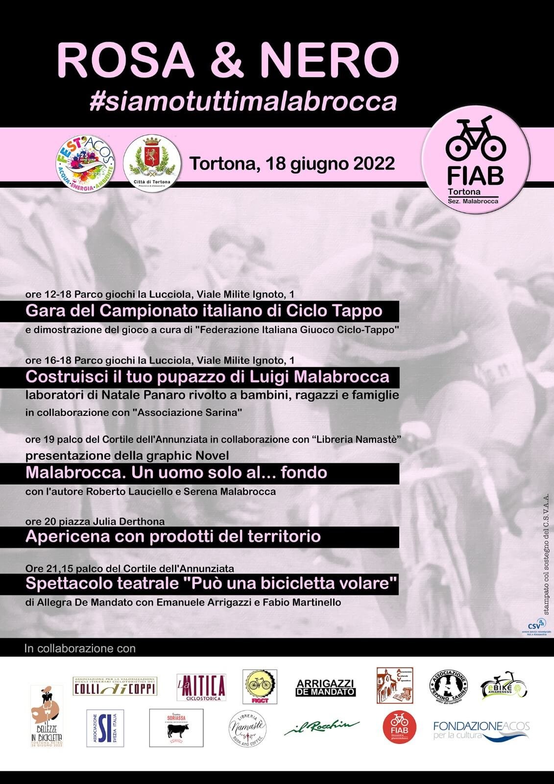 Sabato 18 giugno a Tortona “Rosa&Nero”, una giornata di eventi per ricordare Luigi Malabrocca