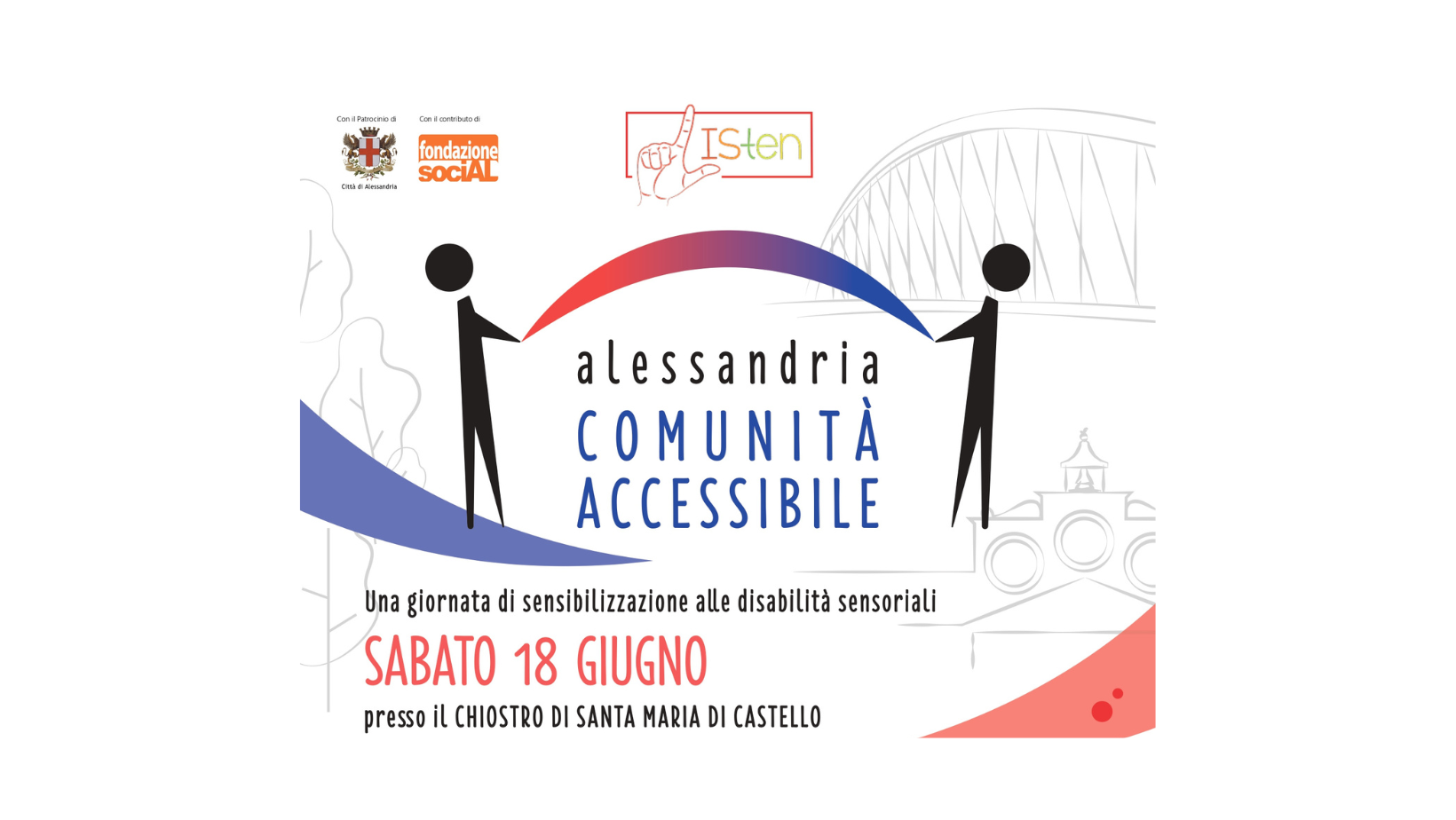 Il 18 giugno nel Chiostro di Santa Maria di Castello l’evento “Alessandria Comunità Accessibile”