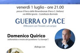Venerdì 1° luglio a Castellazzo incontro con il giornalista Domenico Quirico