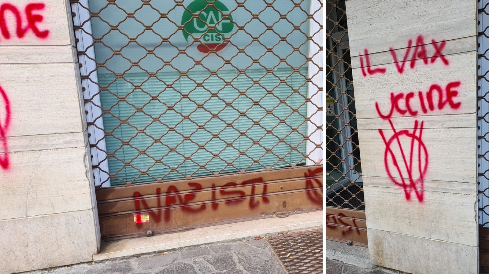Imbrattata la sede Cisl di Acqui Terme con scritte no vax: “Faremo denuncia”
