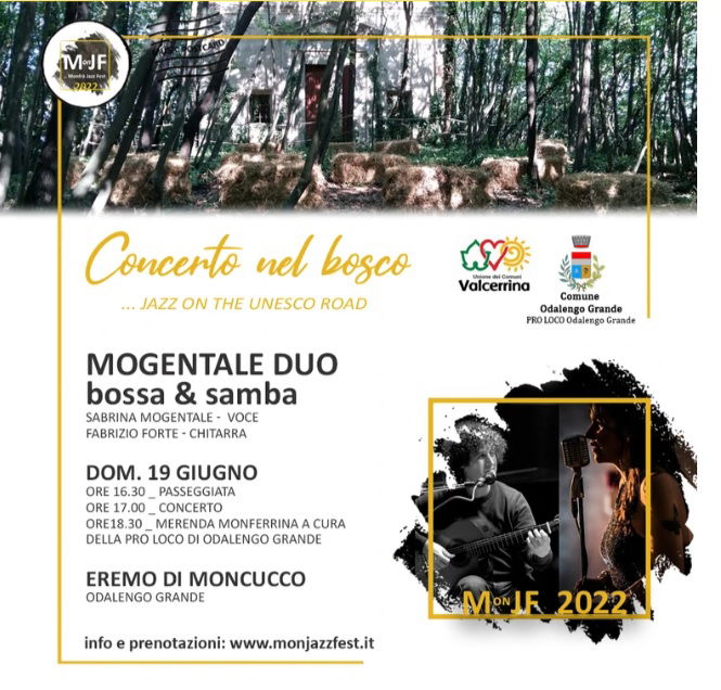 Monfrà Jazz Fest: il 19 giugno Concerto nel bosco a Odalengo Grande con il Mogentale Duo