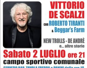 Il 2 luglio Vittorio De Scalzi con Roberto Tiranti e la Beggar’s Farm a Pecetto di Valenza