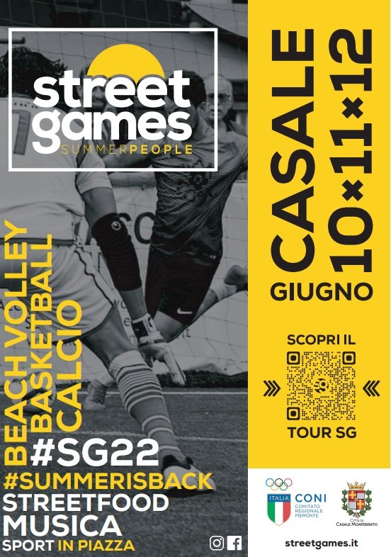 Dal 10 al 12 giugno “Streetgames” a Casale Monferrato