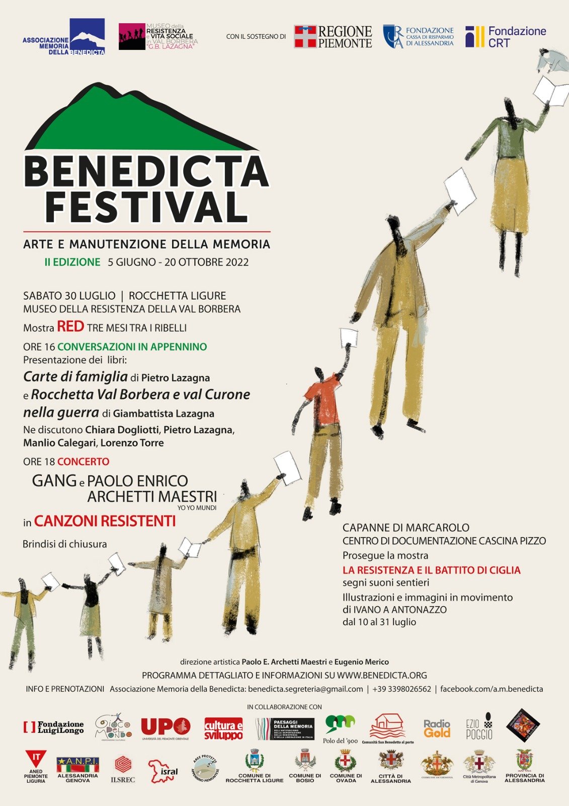 Benedicta Festival: il 30 luglio le “Canzoni resistenti” di GANG e Yo Yo Mundi a Rocchetta Ligure
