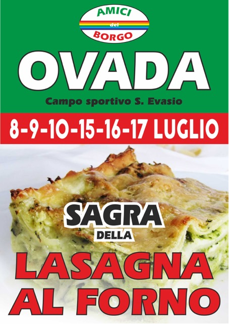 A Ovada dall’8 luglio un doppio weekend dedicato alla Sagra della lasagna al forno