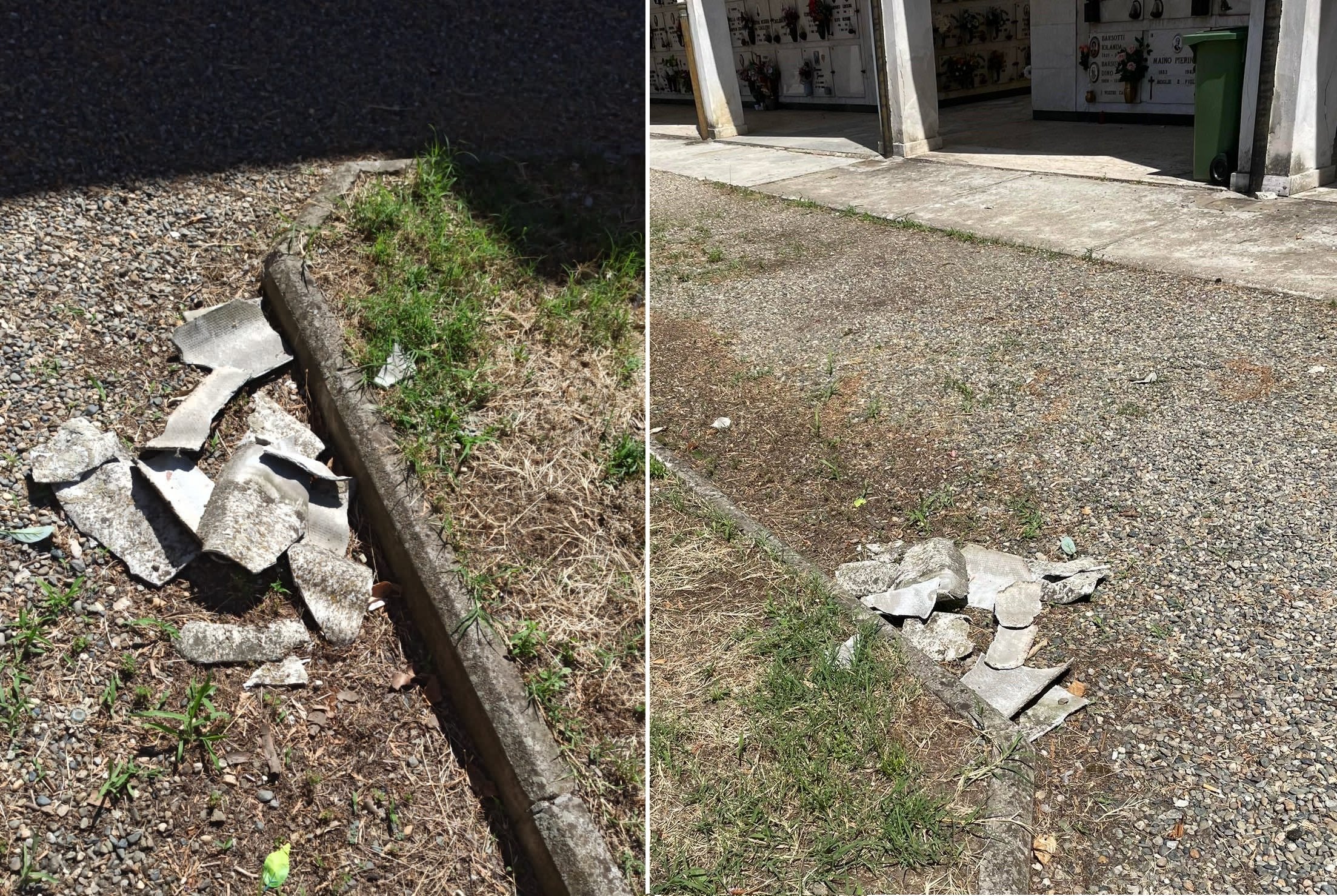 Cimitero di Spinetta: rimossa copertura in terra. “Era cemento e non amianto”